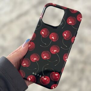 BURGA red cherry black iPhone 14 Pro Max phone case